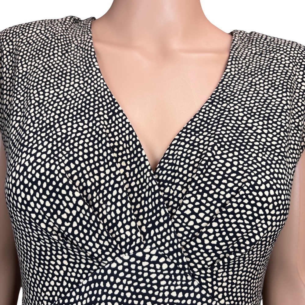 Jones New York Black and White Fit & Flare Dot Dress 12P